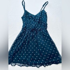 Hollister Blue Polka Dot Midi Dress Womens Size Medium